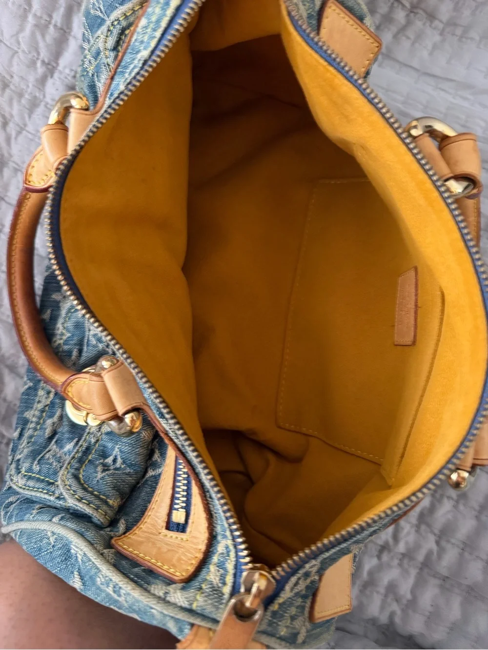 Louis Vuitton Blue Denim Monogram speedy